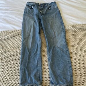 Agolde Women's Straight Leg Jeans in Medium Blue Wash